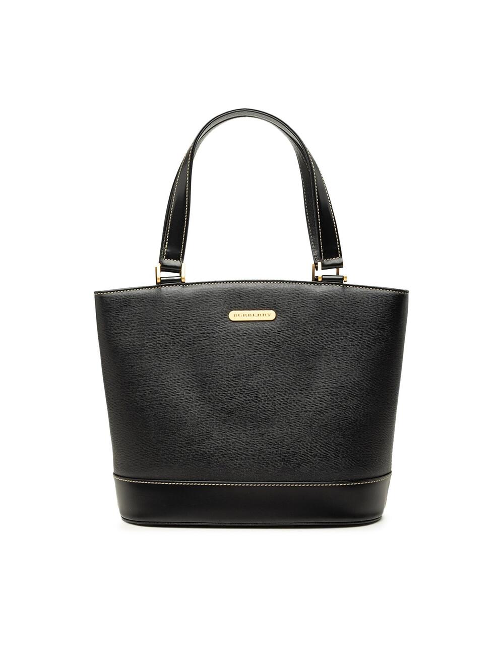 Burberry Leather Tote Pre-Loved Black #360475B35B